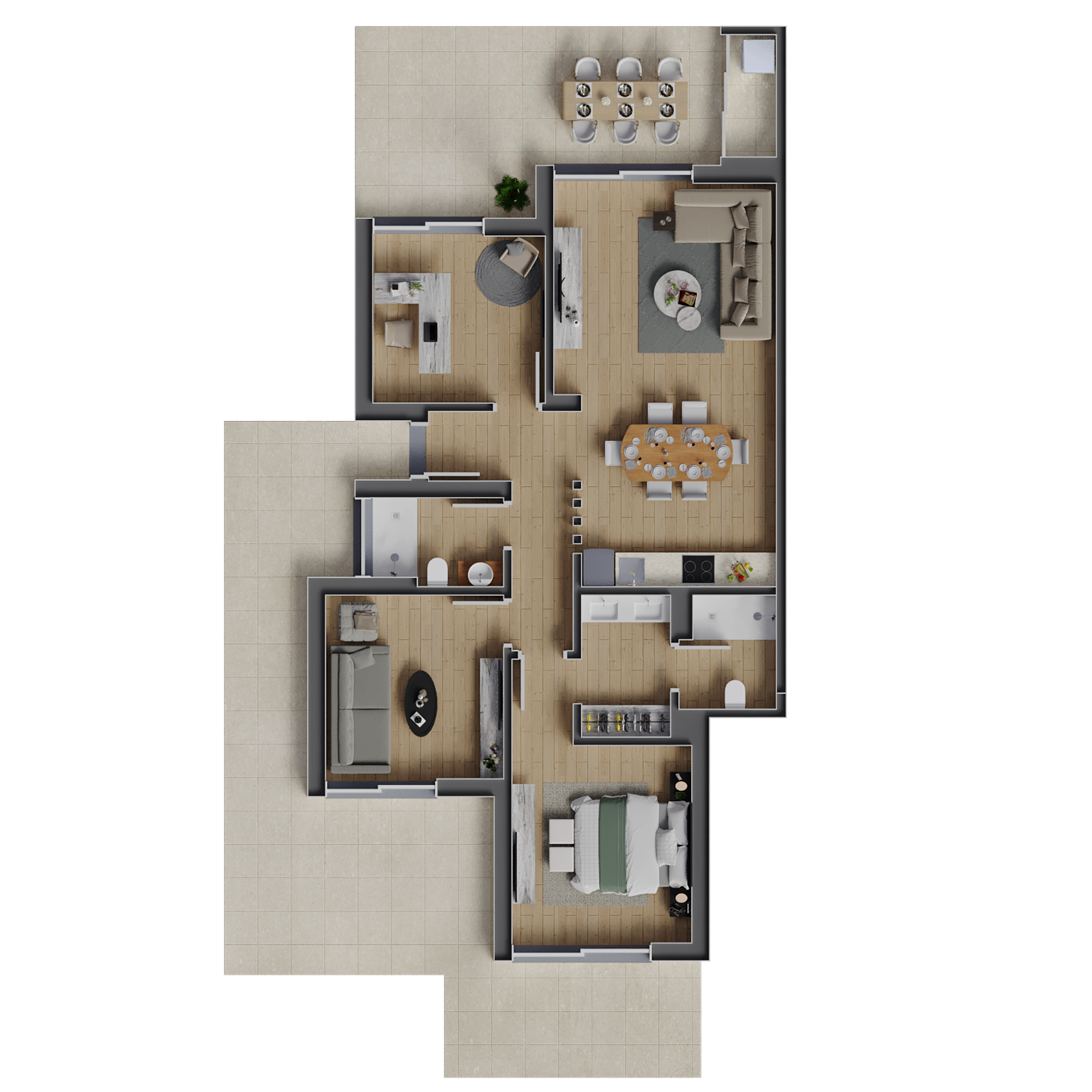 3 bedroom touristic apartment with terrace in the Algarve