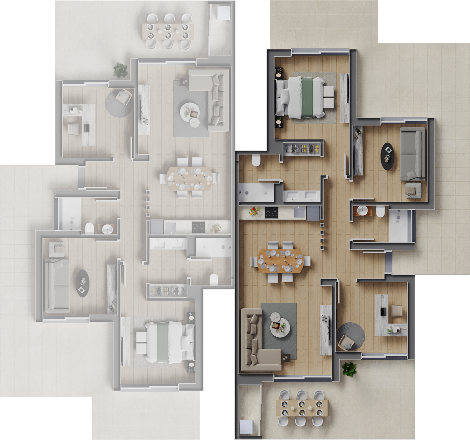 3 bedroom touristic apartment with terrace in the Algarve